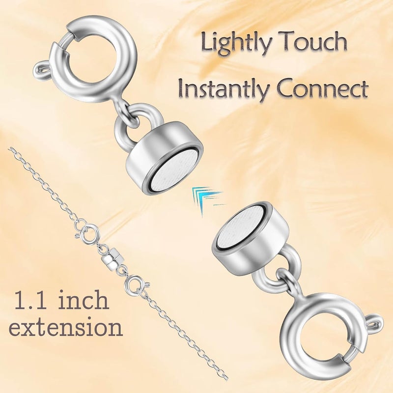 Qulltk Double Magnetic Necklace Clasps and Closures 14K Gold and Silver Bracelet Extender Jewelry Clasps Converters for DIY Jewelry Making - Image 4